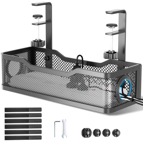 Clamp-On Under Desk Cable Management Tray