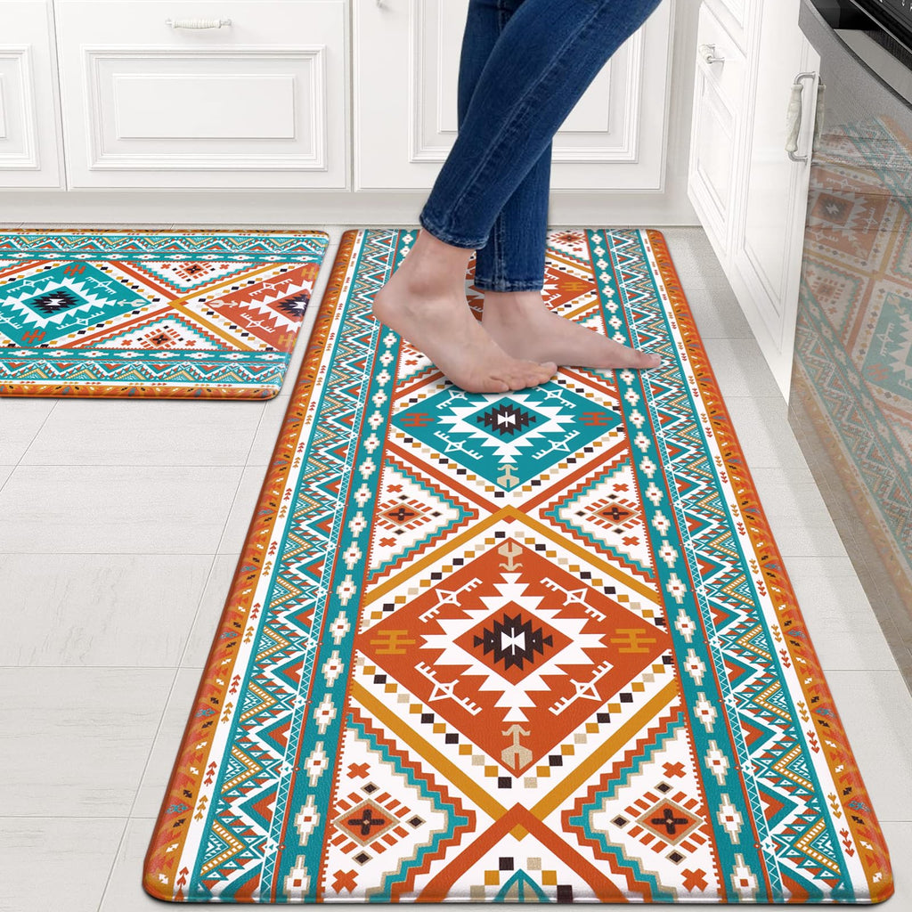 Boho Non-Slip Kitchen Mat Set (2-Piece)